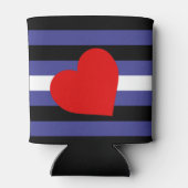 Leren Pride-vlag en hart Blikjeskoeler (Achterkant)