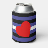 Leren Pride-vlag en hart Blikjeskoeler (Blikje Achterkant)