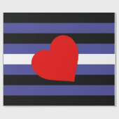 Leren Pride-vlag en hart Cadeaupapier (Vlak)