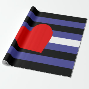 Leren Pride-vlag en hart Cadeaupapier