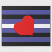 Leren Pride-vlag en hart Cadeaupapier (Vlak)