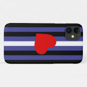 Leren Pride-vlag en hart Case-Mate iPhone Case (Achterkant (horizontaal))