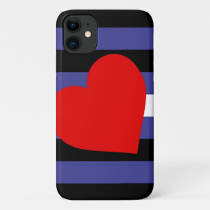 Leren Pride-vlag en hart Case-Mate iPhone Case