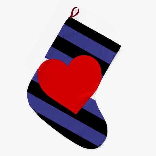 Leren Pride-vlag en hart Grote Kerstsok (Voorkant (Hangend))