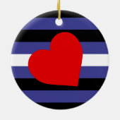 Leren Pride-vlag en hart Keramisch Ornament (Achterkant)