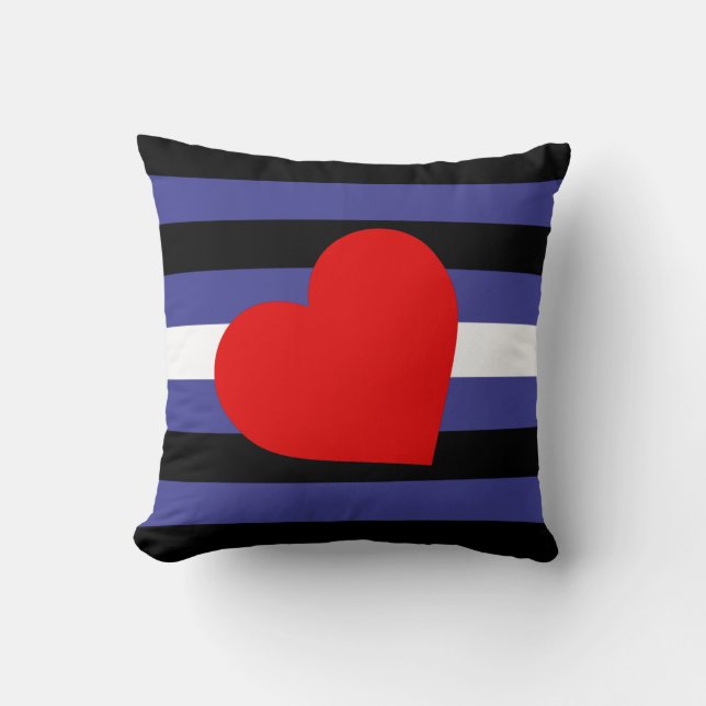 Leren Pride-vlag en hart Kussen (Voorkant)