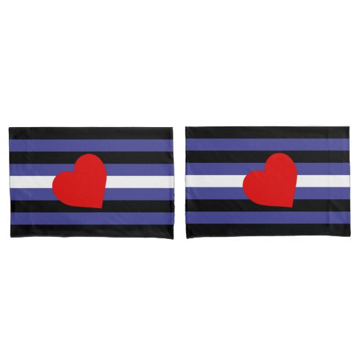 Leren Pride-vlag en hart Kussensloop (Voorkant-Set)