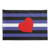 Leren Pride-vlag en hart Kussensloop (Achterkant-Rechts)
