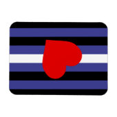 Leren Pride-vlag en hart Magneet (Horizontaal)