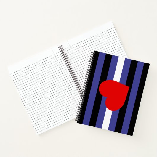 Leren Pride-vlag en hart Notitieboek (Binnen)