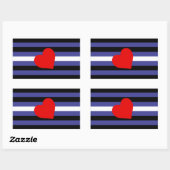 Leren Pride-vlag en Hart Rechthoekige Sticker (Vel)
