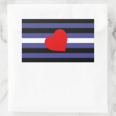 Leren Pride-vlag en Hart Rechthoekige Sticker (Tas)