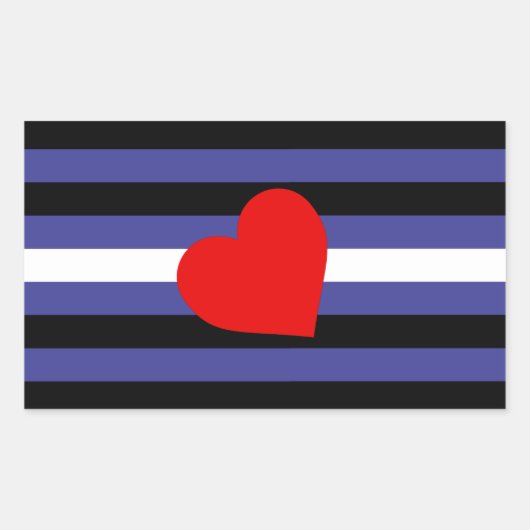 Leren Pride-vlag en Hart Rechthoekige Sticker (Voorkant)