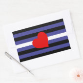 Leren Pride-vlag en Hart Rechthoekige Sticker (Envelop)