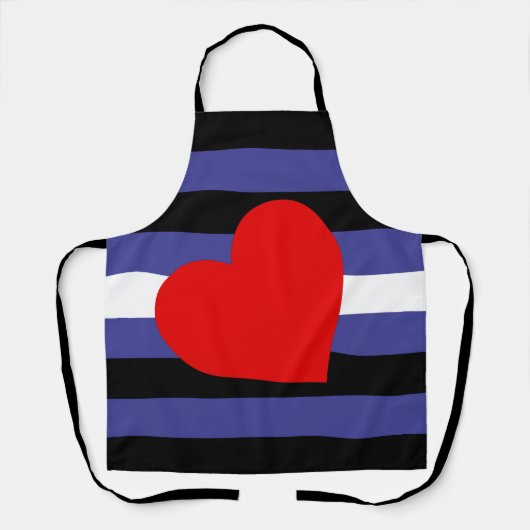 Leren Pride-vlag en hart Schort (Voorkant)