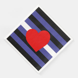 Leren Pride-vlag en hart Servet