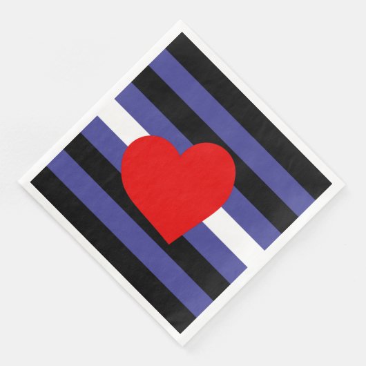 Leren Pride-vlag en hart Servet (Hoek)