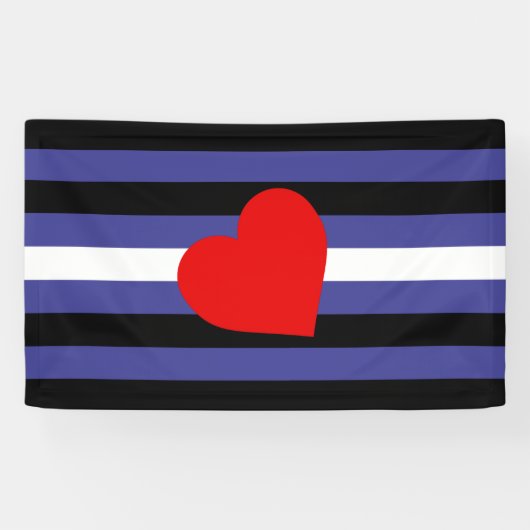Leren Pride-vlag en Hart Spandoek (Horizontaal)