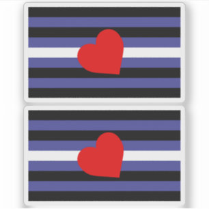 Leren Pride-vlag en Hart Sticker