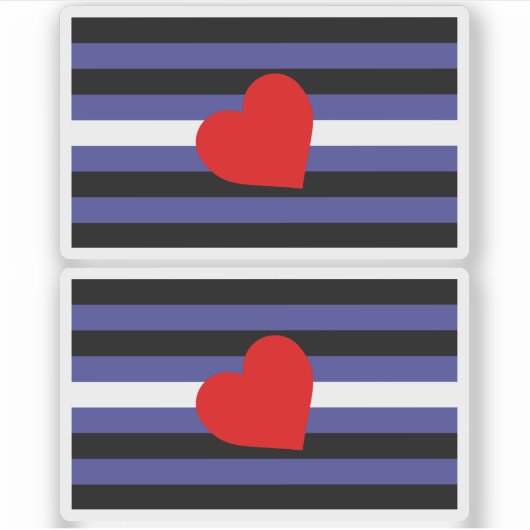 Leren Pride-vlag en Hart Sticker (Voorkant)