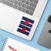 Leren Pride-vlag en Hart Sticker (Laptop met iPhone)