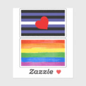 Leren Pride-vlag en Hart Sticker (Vel)