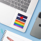 Leren Pride-vlag en Hart Sticker (Laptop met iPhone)
