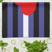 Leren Pride-vlag en hart Theedoek (Gevouwen)