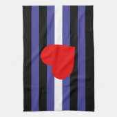 Leren Pride-vlag en hart Theedoek (Verticaal)