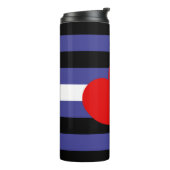 Leren Pride-vlag en hart Thermosbeker (Gedraaid links)
