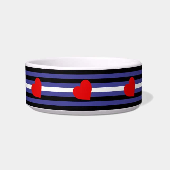 Leren Pride-vlag en hart Voerbakje (Voorkant)