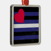 Leren Pride-vlag Metalen Ornament (Rechts)