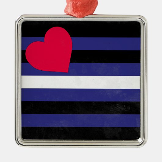 Leren Pride-vlag Metalen Ornament (Voorkant)