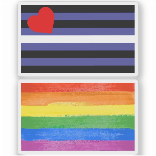Leren Pride-vlag Sticker (Voorkant)