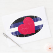 LEREN PROUD GEKNOCKT ONTWERP OVALE STICKER (Envelop)
