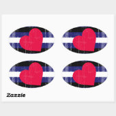 LEREN PROUD GEKNOCKT ONTWERP OVALE STICKER (Vel)