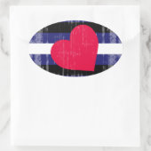 LEREN PROUD GEKNOCKT ONTWERP OVALE STICKER (Tas)