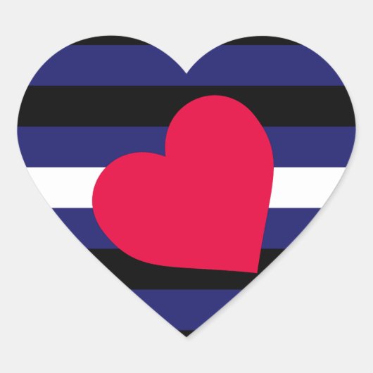 LEREN PROUD VLAG STREPEN ONTWERP HART STICKER (Voorkant)