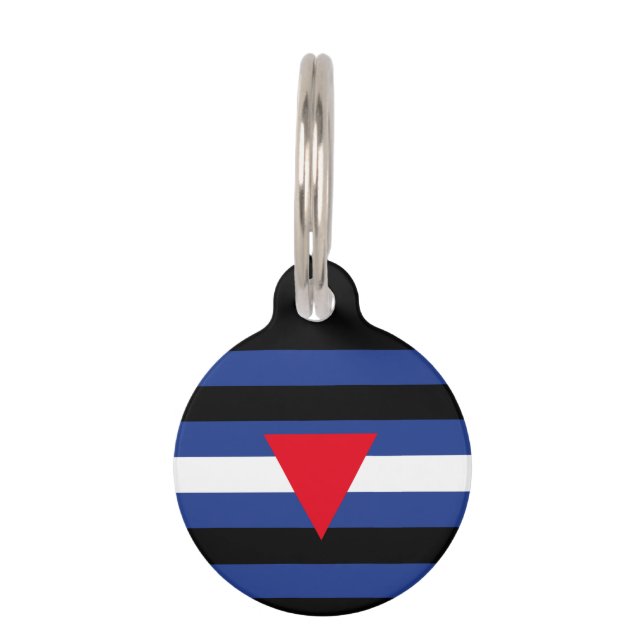 Leren Queer Pride-vlag Huisdierpenning (Voorkant)