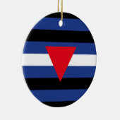 Leren Queer Pride-vlag Keramisch Ornament (Rechts)