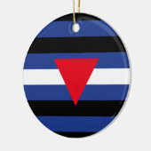 Leren Queer Pride-vlag Keramisch Ornament (Links)