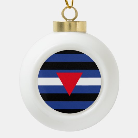 Leren Queer Pride-vlag Keramische Bal Ornament (Voorkant)