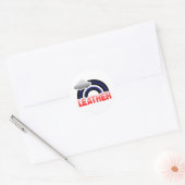 LEREN REGENBOOG RONDE STICKER (Envelop)