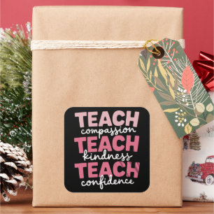 Leren Schattige Leraar Leven Onderwijs Inspirerend Vierkante Sticker