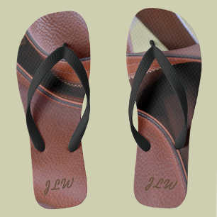 Leren Slippers met Initiaal Teenslippers