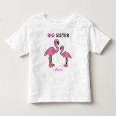 Leren Snoep Big Sister Flamingo Gepersonaliseerd Kinder Shirts (Voorkant)