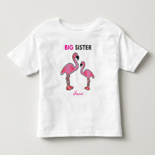 Leren Snoep Big Sister Flamingo Gepersonaliseerd Kinder Shirts