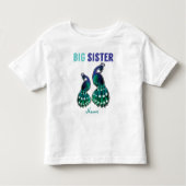 Leren Snoep Big Sister Peacock Gepersonaliseerd Kinder Shirts (Voorkant)