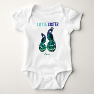 Leren Snoep Little Sister Peacock Gepersonaliseerd Romper