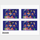 Leren Snoep onder het Zee, Marine World Rechthoekige Sticker (Vel)